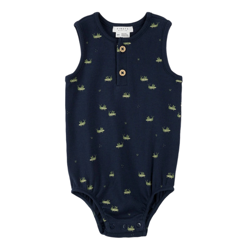 Petit Lem Ribbed Bodysuit Romper - Grasshoppers-Mountain Baby