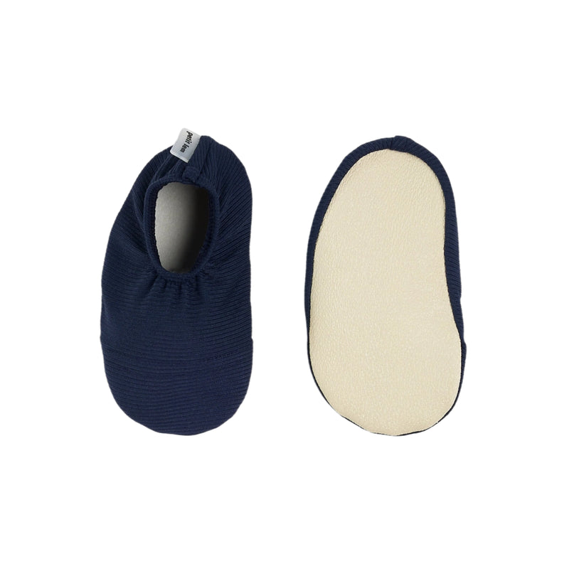 Petit Lem Ribbed Swim Slippers - Navy-Mountain Baby