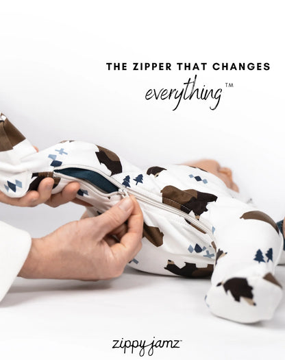ZippyJamz Footed Coverall - Little Grizzle-Mountain Baby