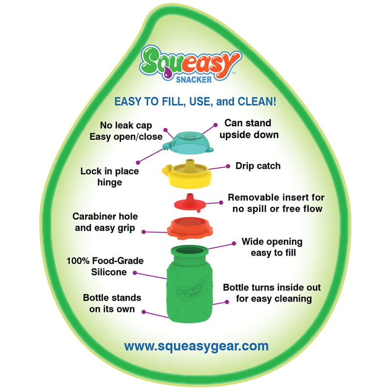 Squeasy Gear Food Pouch Snacker - 6oz - Aqua