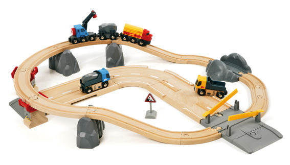 Brio Train Set - Rail & Road Quarry Loading Set-Mountain Baby