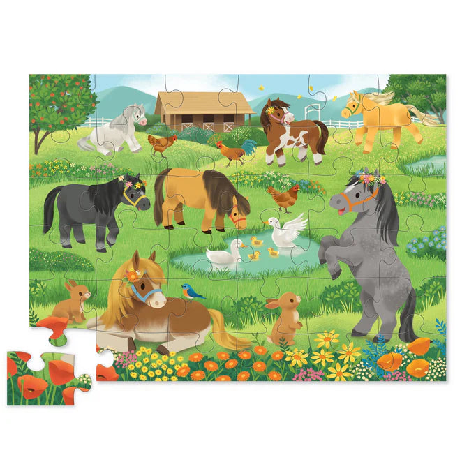 Crocodile Creek Puzzle - 36pc Foil - Pretty Ponies-Mountain Baby