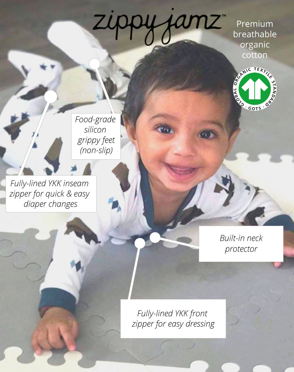 ZippyJamz Footed Coverall - Little Grizzle-Mountain Baby