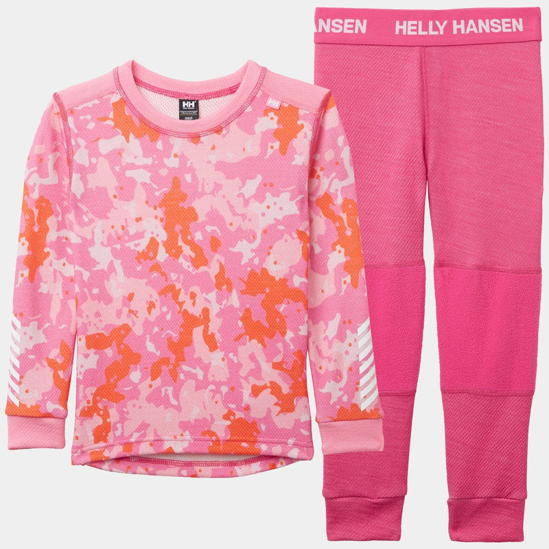 Helly Hansen Kids LIFA Merino Base Layer Graphic Set - Dragonfruit-Mountain Baby