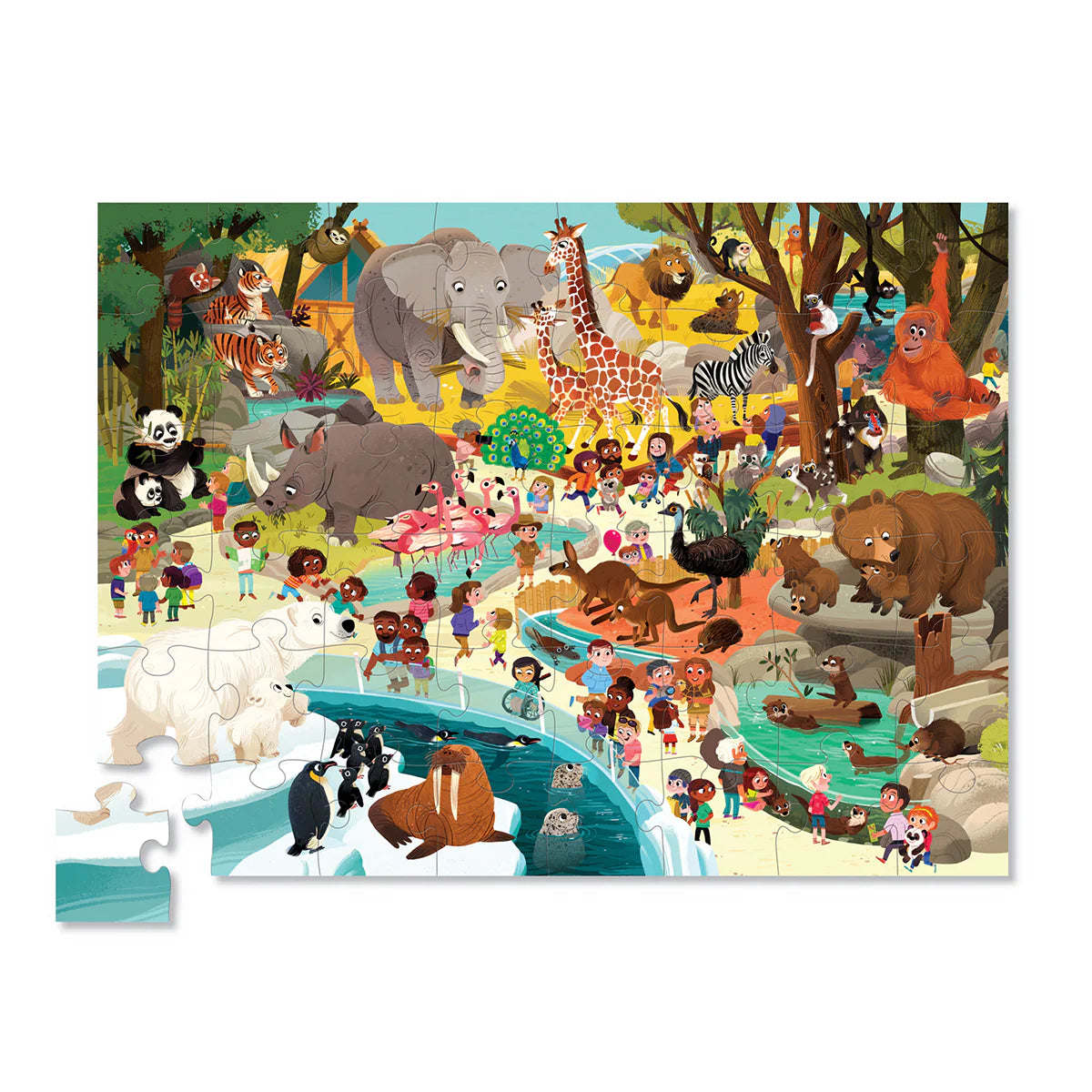 Crocodile Creek Puzzle - 48pc Day At The Zoo-Mountain Baby