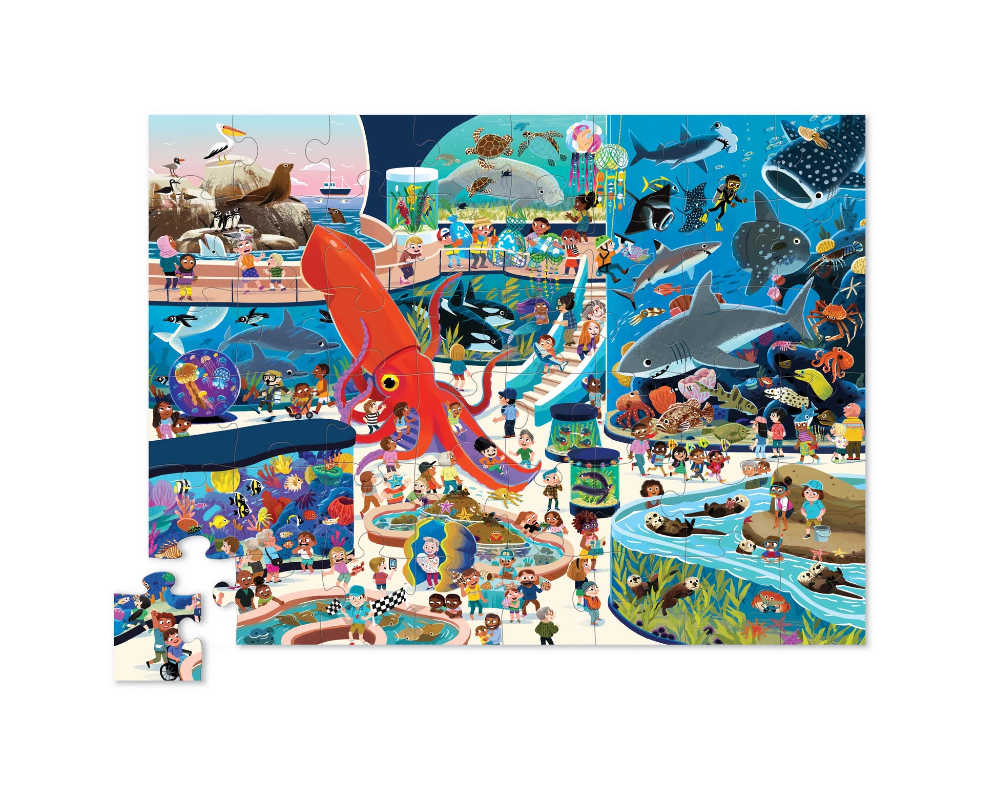 Crocodile Creek Puzzle - 48pc Day At The Aquarium-Mountain Baby