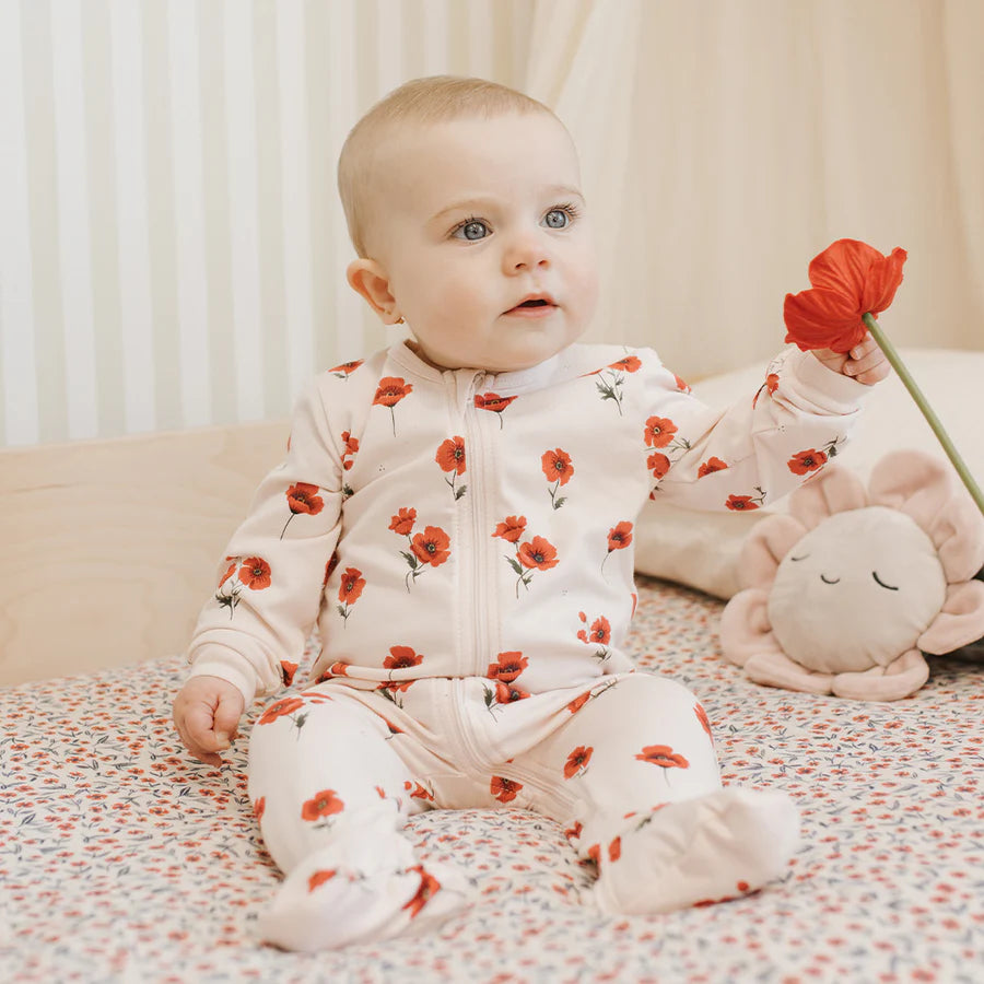Petit Lem Footed Sleeper - Poppy-Mountain Baby