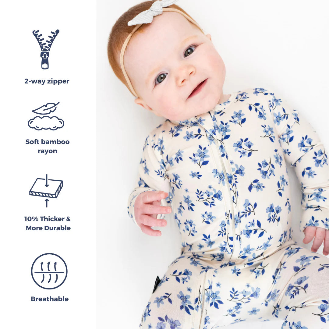 Belan.J Footed Zipper Sleeper - Bluebells-Mountain Baby