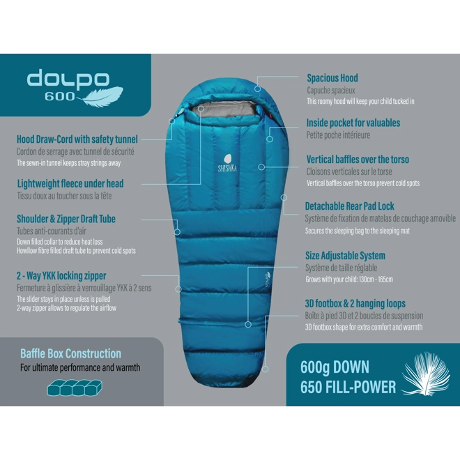 Shishka Sleeping Bag - Dolpo 600 Dark Blue-Mountain Baby