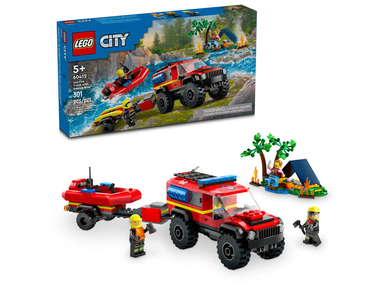 Lego City - 4x4 Fire Truck w/ Rescue Boat 60412-Mountain Baby