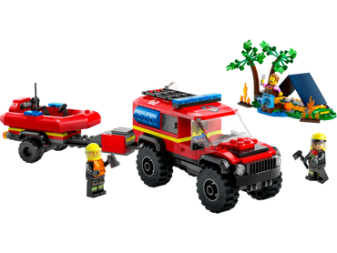 Lego City - 4x4 Fire Truck w/ Rescue Boat 60412-Mountain Baby