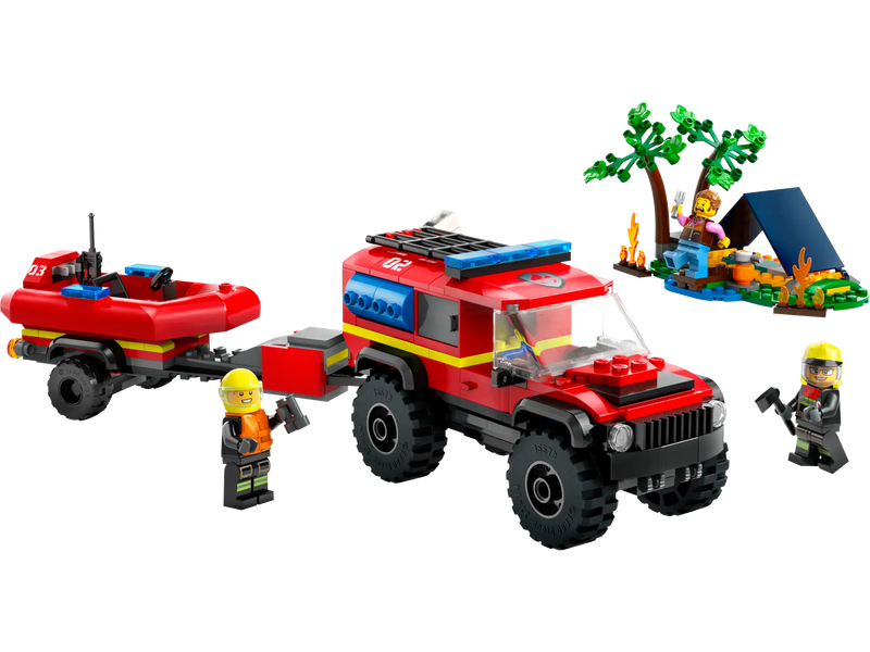 Lego City - 4x4 Fire Truck w/ Rescue Boat 60412-Mountain Baby