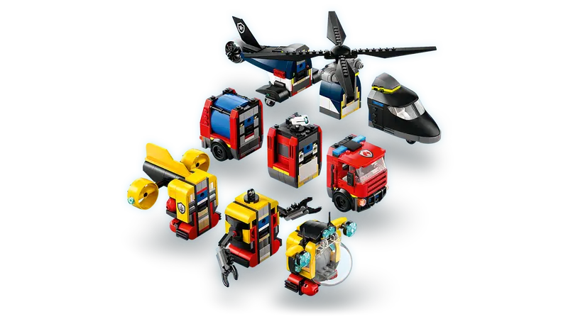 Lego City - Great Vehicles - Helicopter, Fire Truck, & Submarine Remix 60462-Mountain Baby