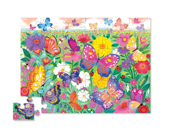 Crocodile Creek Puzzle - 36pc Floor - Butterfly Garden-Mountain Baby