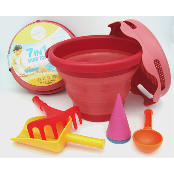 CompacToys 7-pc Sand Toys Set - Red-Mountain Baby