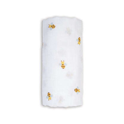 Lulujo Muslin Cotton Swaddling Blanket - Bees-Mountain Baby