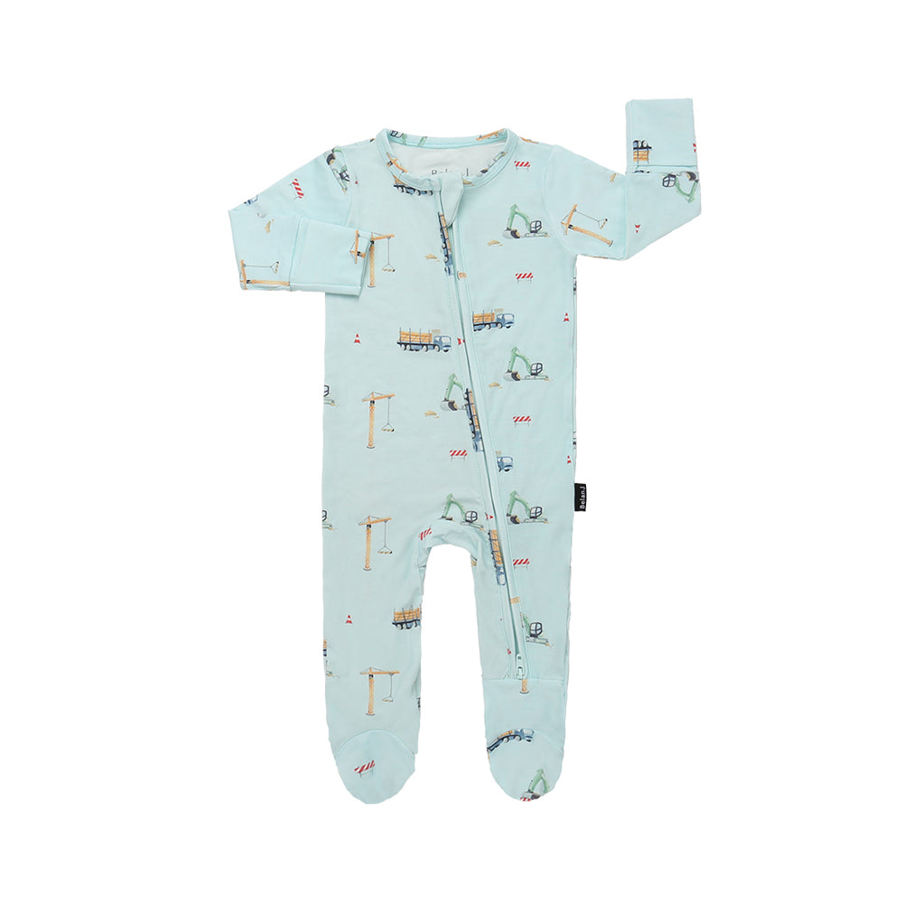 Belan.J Footed Zipper Sleeper - Construction-Mountain Baby