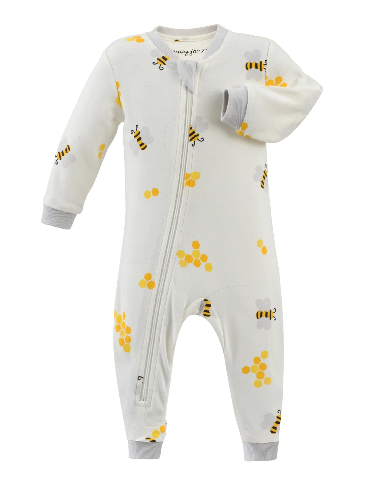 ZippyJamz Footed Coverall - Bee Happy-Mountain Baby