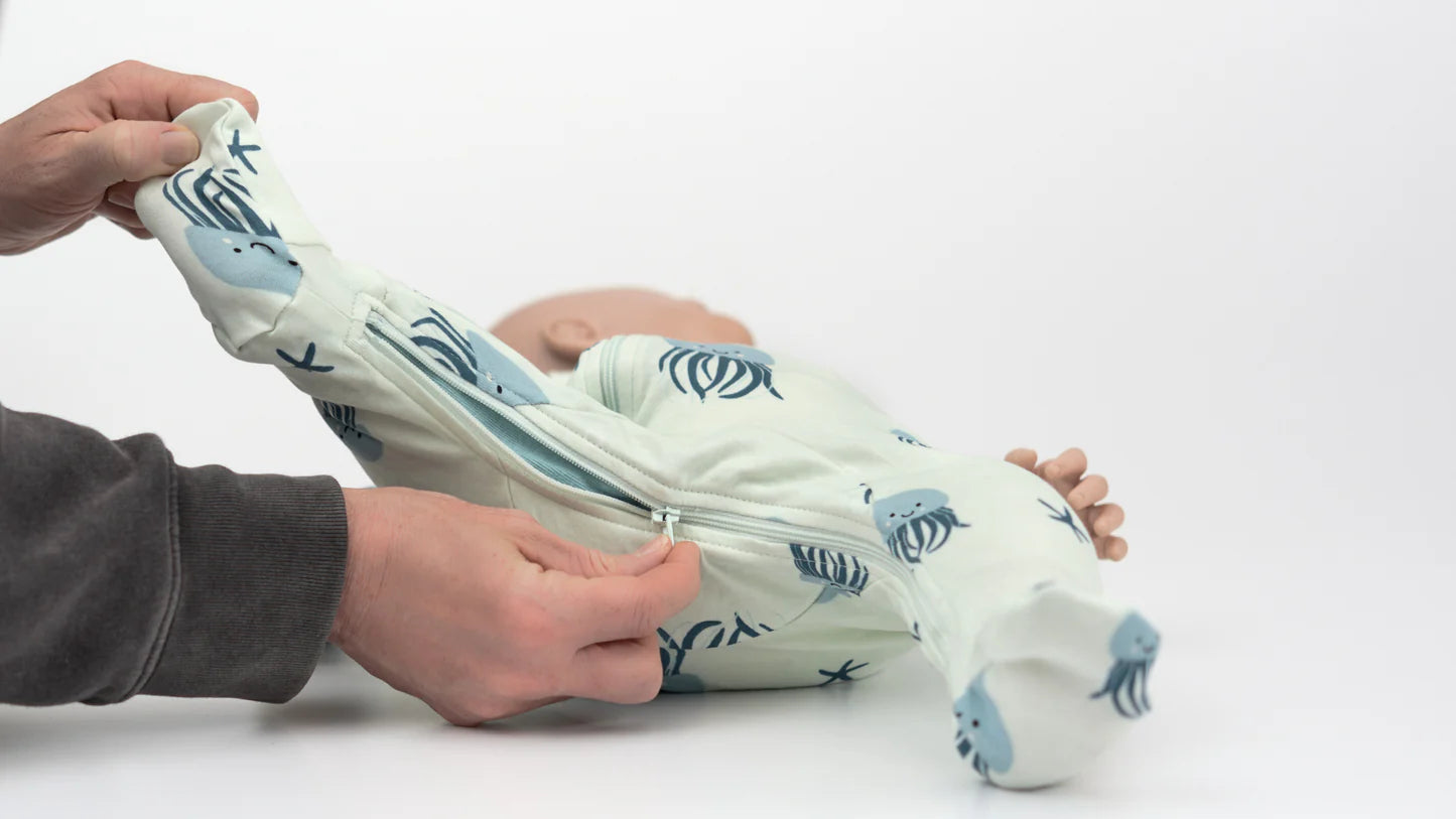 ZippyJamz Footed Coverall - Be My Squishy - Teal-Mountain Baby