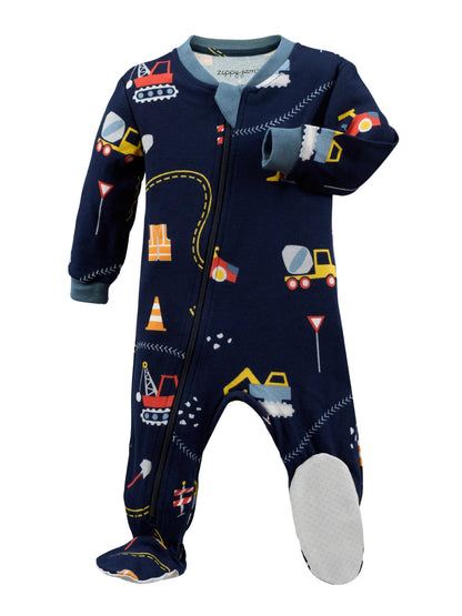 ZippyJamz Footed Coverall - Built with Love-Mountain Baby