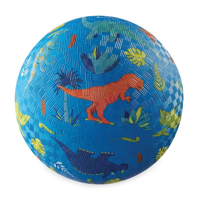 Crocodile Creek Rubber Playground Ball - Dinosaur Blue-Mountain Baby