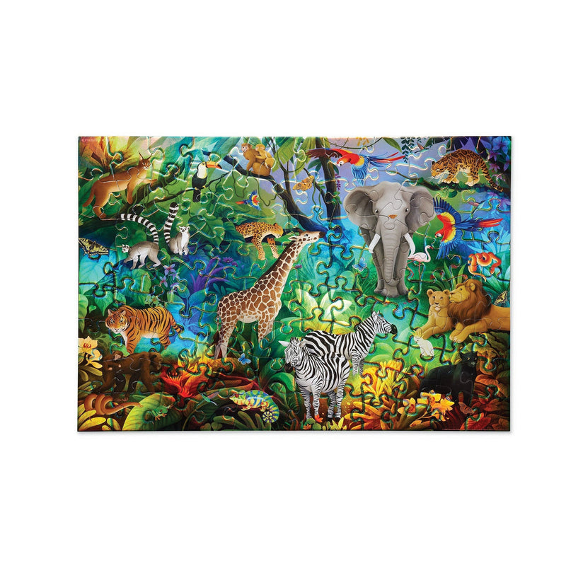 Crocodile Creek Puzzle - 100pc Holographic - Jungle Paradise-Mountain Baby