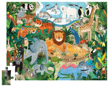 Crocodile Creek Puzzle - 50pc At The Zoo-Mountain Baby