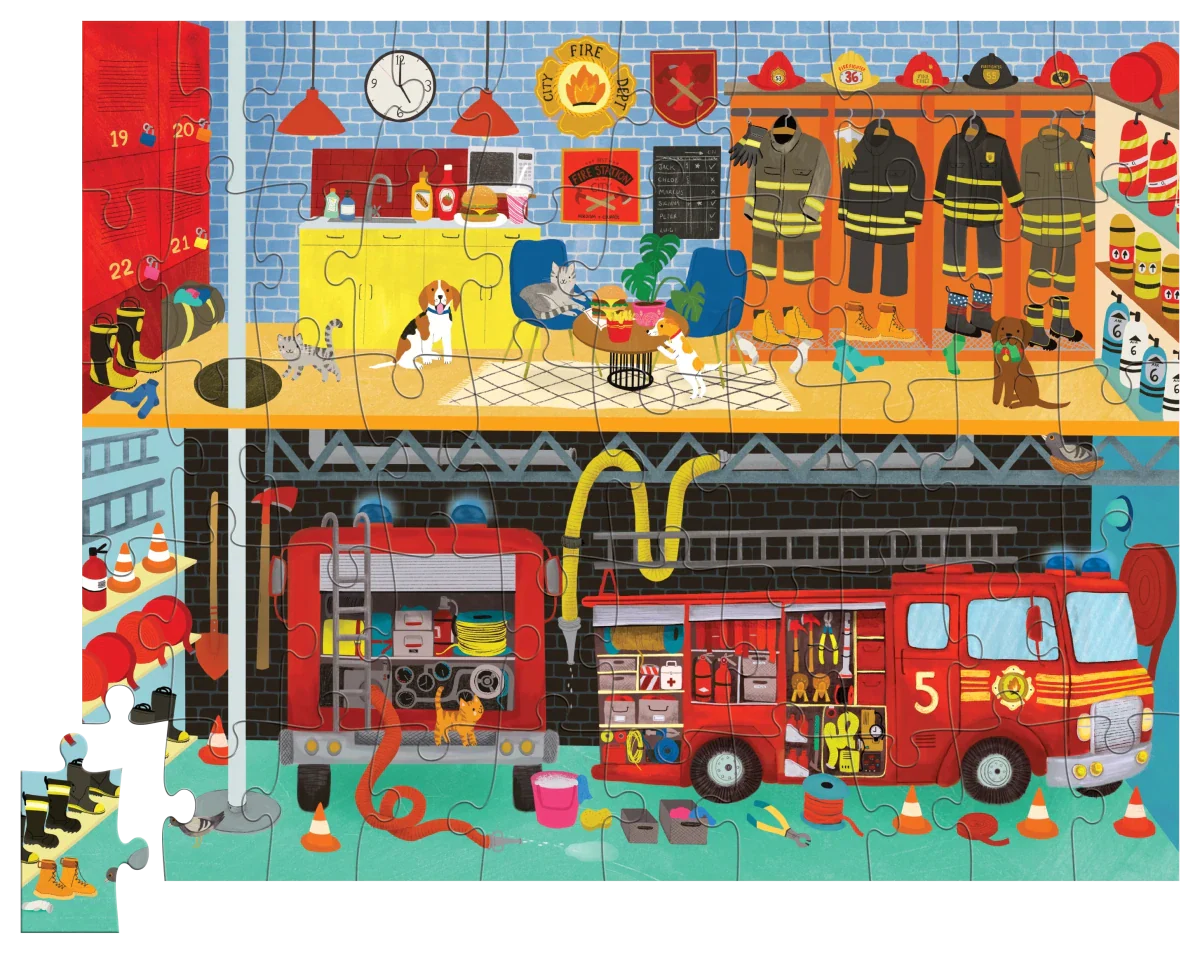 Crocodile Creek Puzzle - 50pc Fire Station