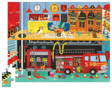 Crocodile Creek Puzzle - 50pc Fire Station-Mountain Baby