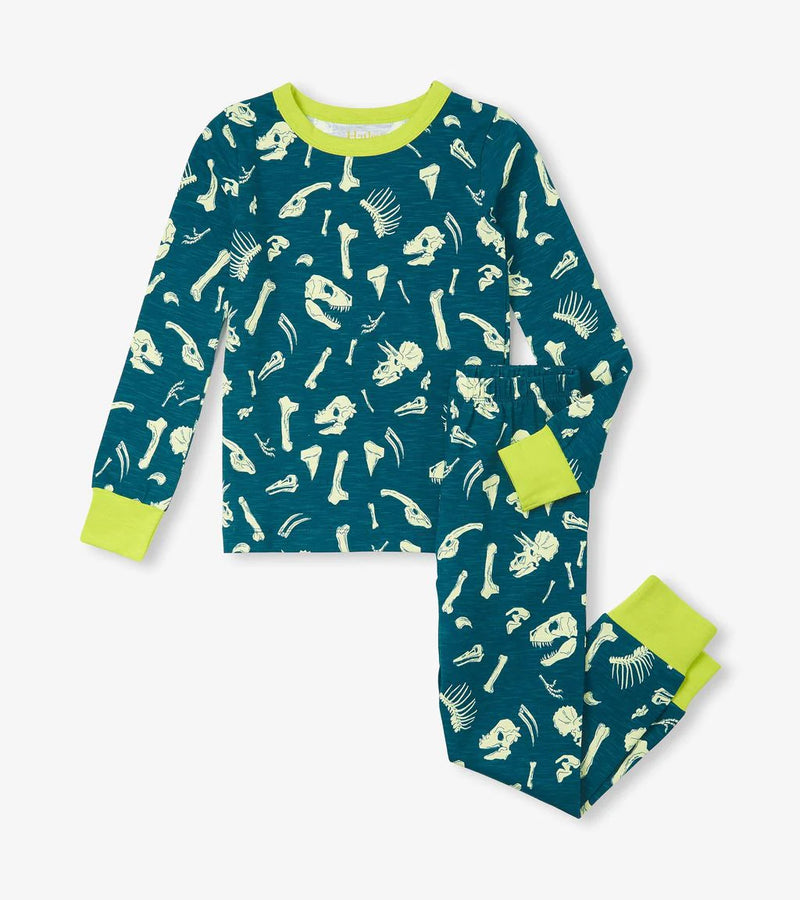 Hatley Stretch Cotton Pajama Set - Dino Fossils-Mountain Baby