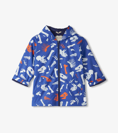 Hatley Zip Up Raincoat - Colour Changing Dino Fossil-Mountain Baby