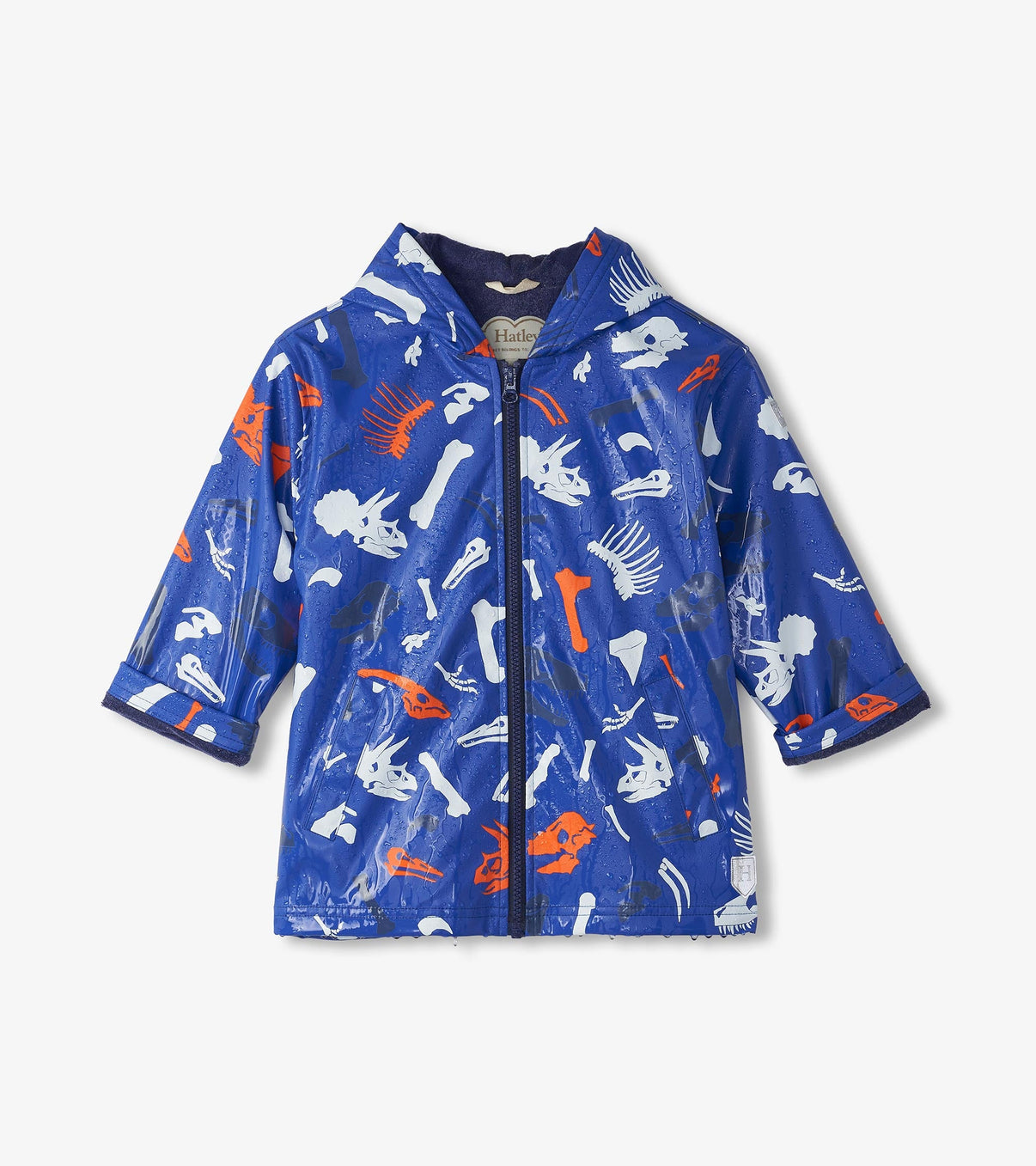 Hatley Zip Up Raincoat - Colour Changing Dino Fossil-Mountain Baby