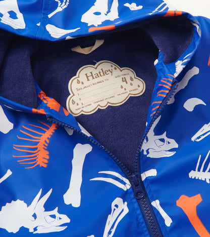 Hatley Zip Up Raincoat - Colour Changing Dino Fossil-Mountain Baby