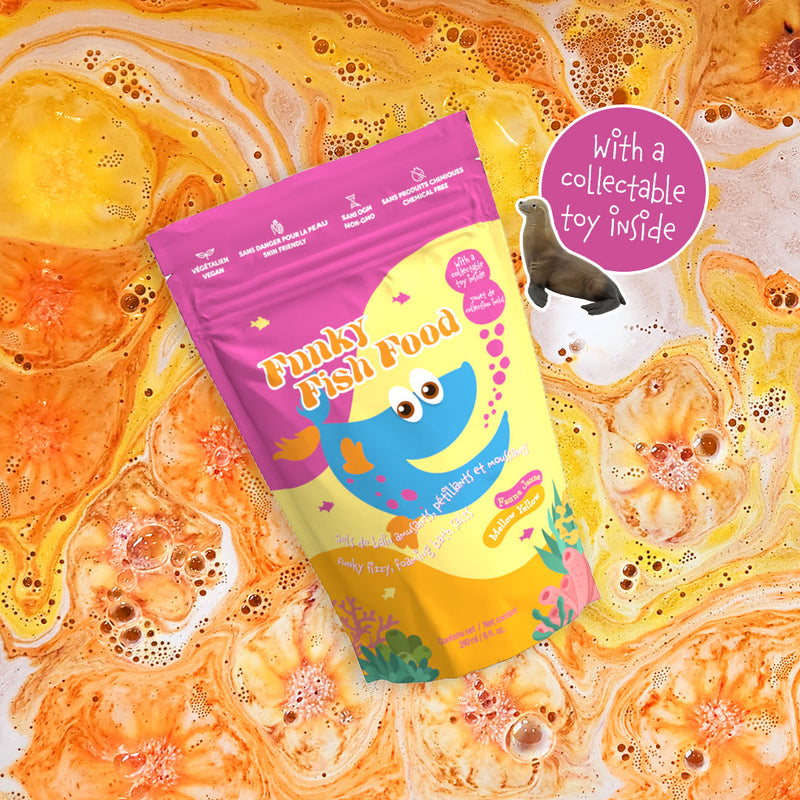 Loot Toy Co. Funky Fish Food Foaming Bath Salt - Mellow Yellow-Mountain Baby