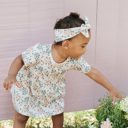 Petit Lem Bodysuit Dress - Spring Flowers on Creme-Mountain Baby