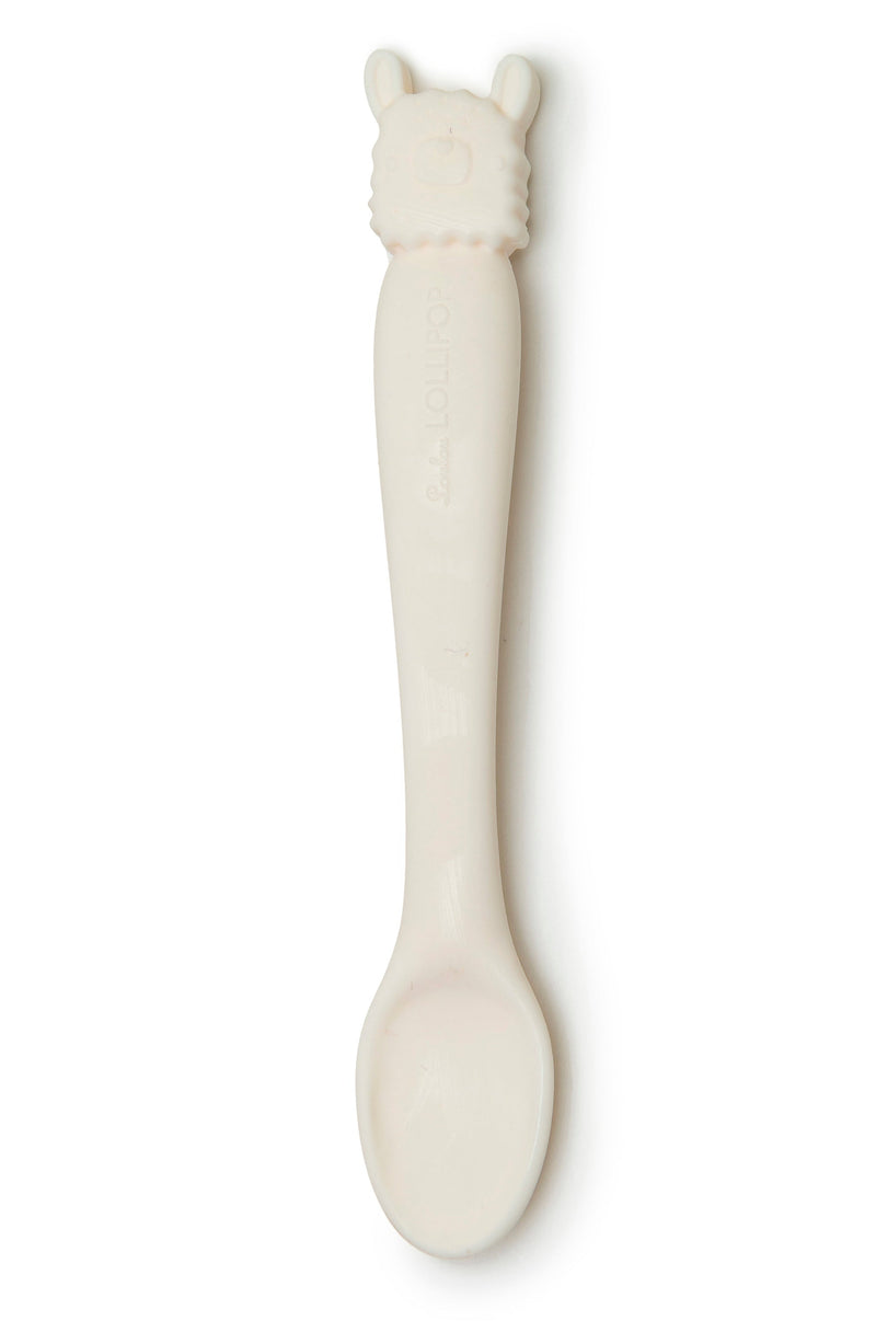 LouLou Lollipop Silicone Feeding Spoon - Cream Llama-Mountain Baby