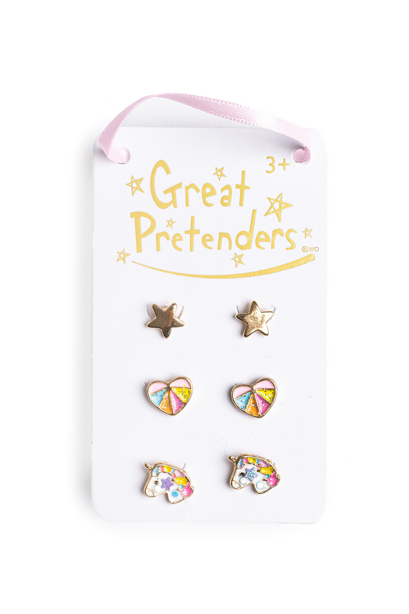 Great Pretenders Jewelry - Boutique Cheerful Studded Earring Set-Mountain Baby