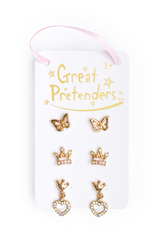 Great Pretenders Jewelry - Boutique Royal Crown Studded Earring Set-Mountain Baby