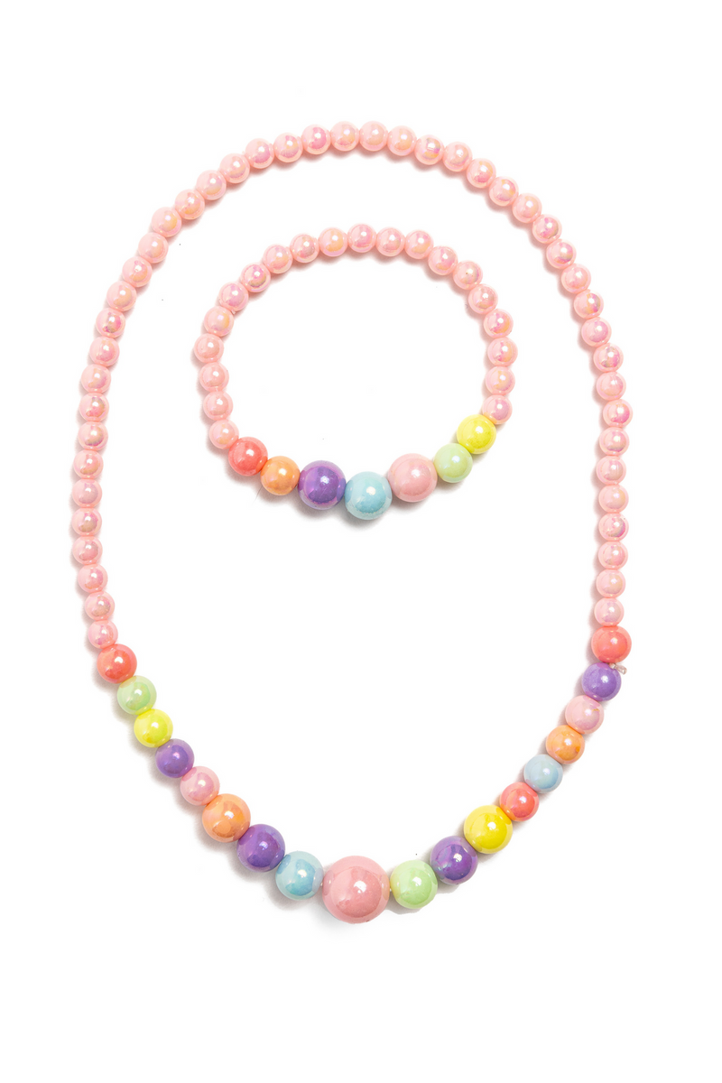 Great Pretenders Jewelry - Pearly Pastel Necklace & Bracelet Set-Mountain Baby