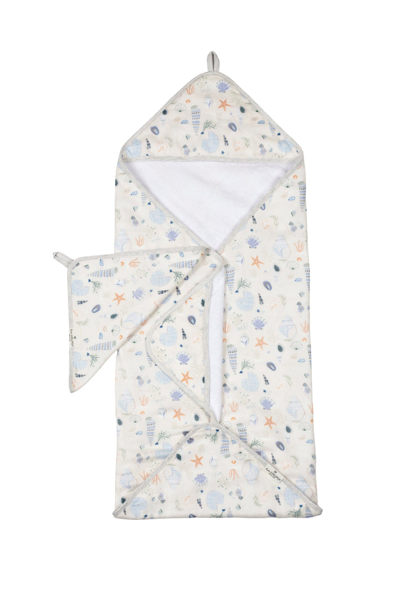 LouLou Lollipop Hooded Towel Set - Seashells-Mountain Baby