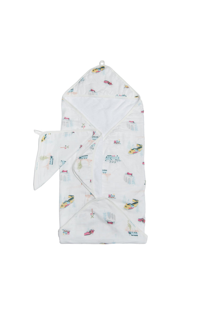 LouLou Lollipop Hooded Towel Set - All Aboard-Mountain Baby