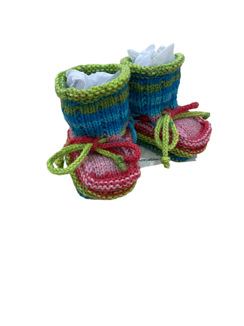 Hand Knit Stay-On Booties-Mountain Baby