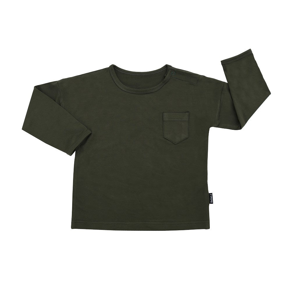Belan.J L/S Baggy Pocket Tee - Forest Green-Mountain Baby