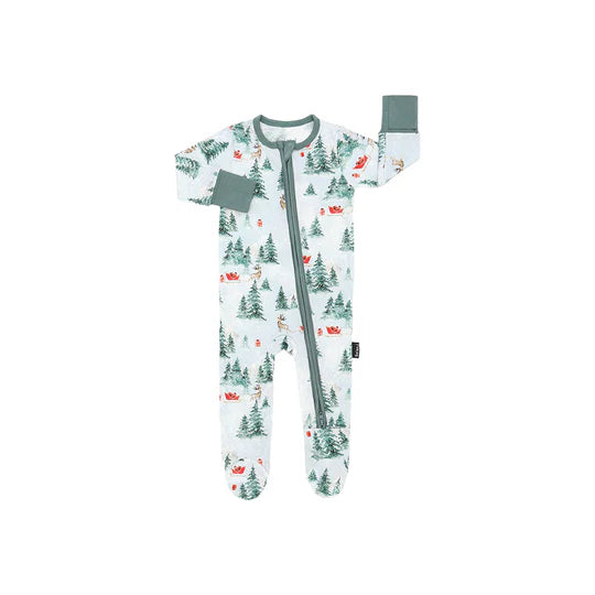 Belan.J Footed Zipper Sleeper - Sleigh Ride