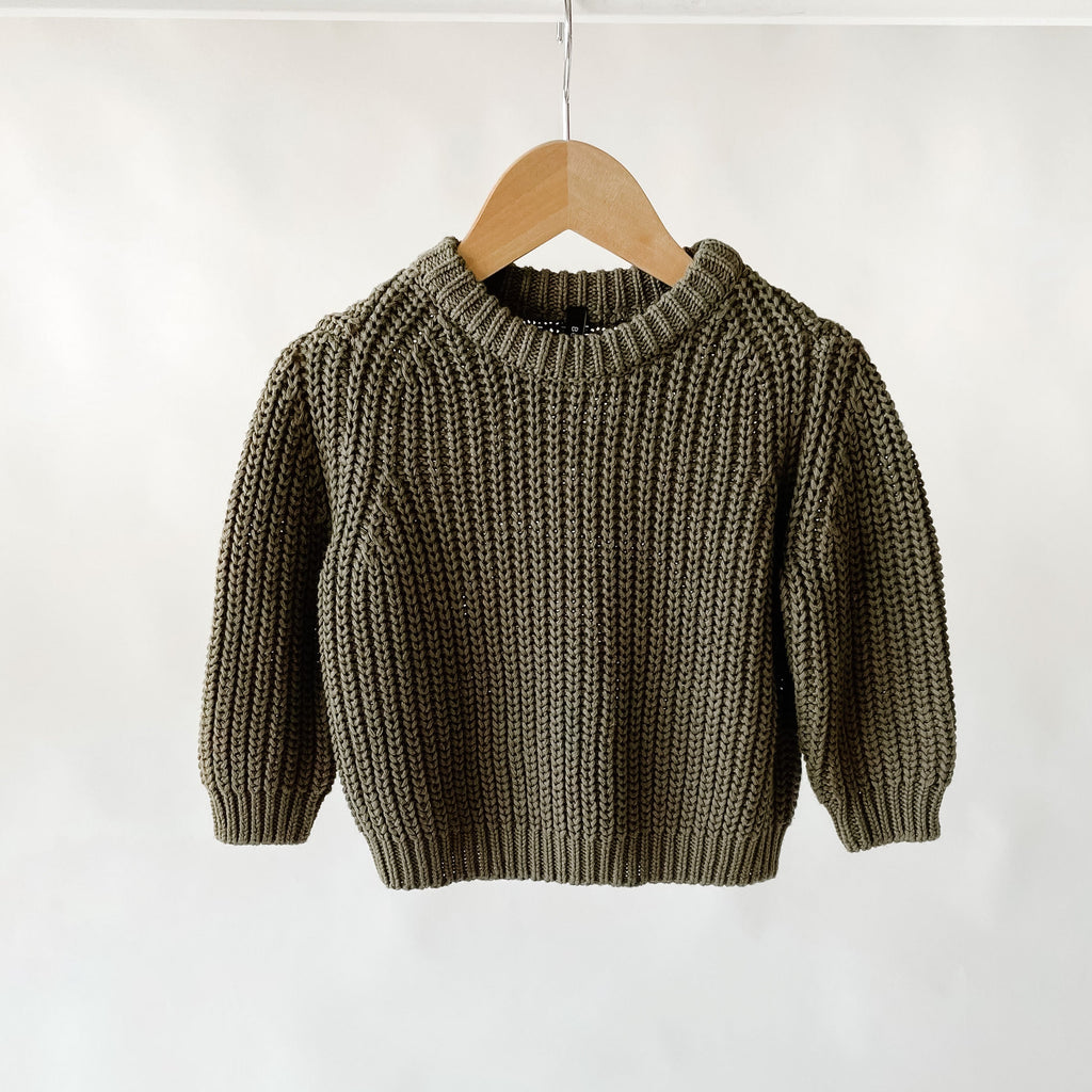 Belan.J Chunky Knit Sweater - Army Green-Mountain Baby