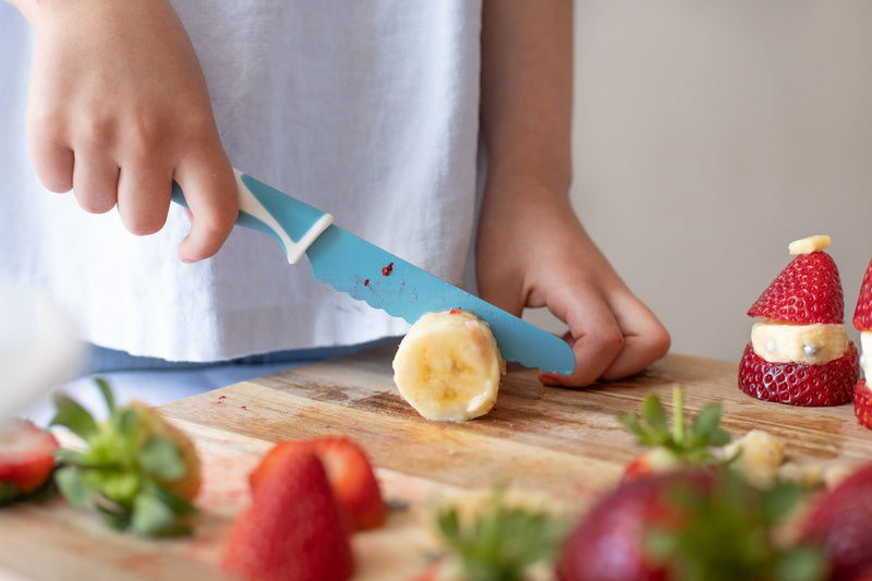 Kiddikutter Child-Safe Kitchen Knife - Sky Blue-Mountain Baby