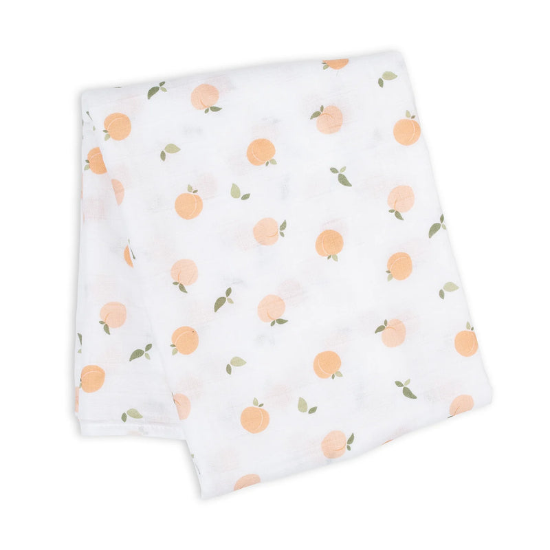 Lulujo Cotton Muslin Swaddling Blanket - Peaches-Mountain Baby