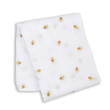 Lulujo Muslin Cotton Swaddling Blanket - Bees-Mountain Baby