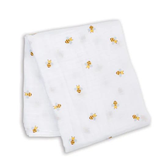 Lulujo Muslin Cotton Swaddling Blanket - Bees-Mountain Baby