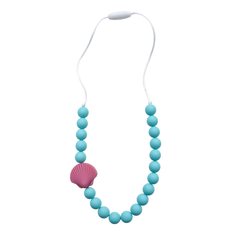 Munchables Bead Necklace - Seashell - Teal/Pink-Mountain Baby